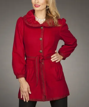 Firmiana | Button Up Coat Red