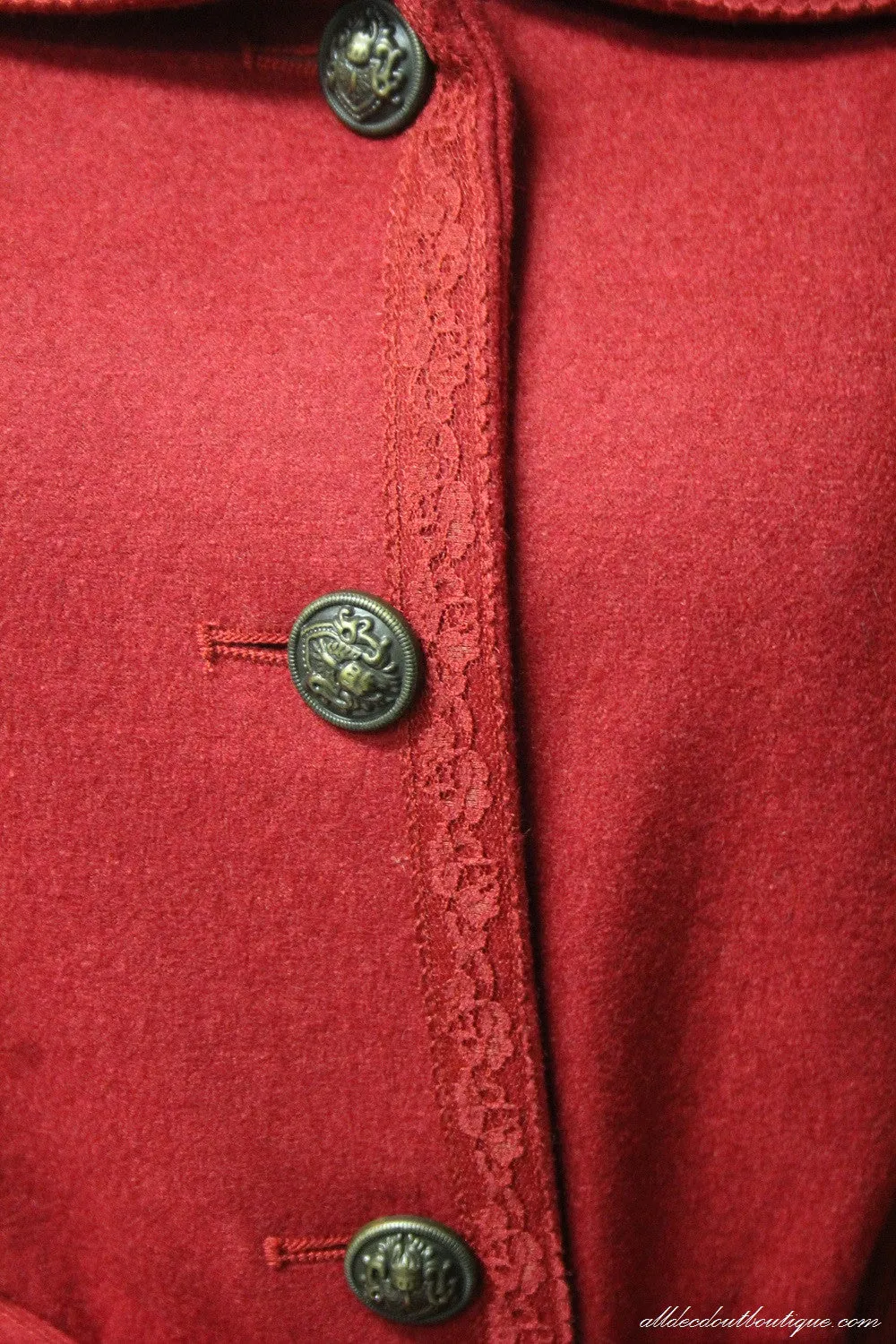 Firmiana | Button Up Coat Red