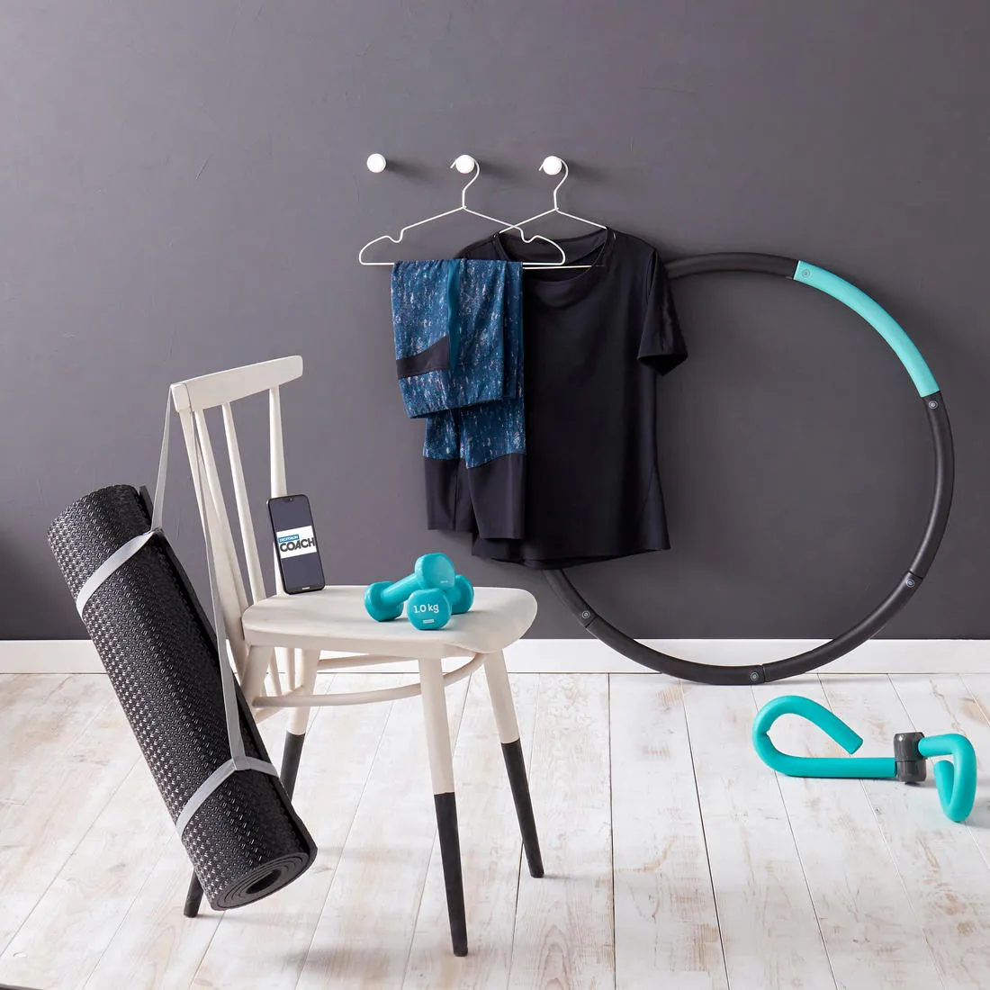 Fitness 1 kg Dumbbells Twin-Pack - Green