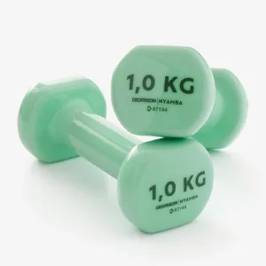 Fitness 1 kg Dumbbells Twin-Pack - Green