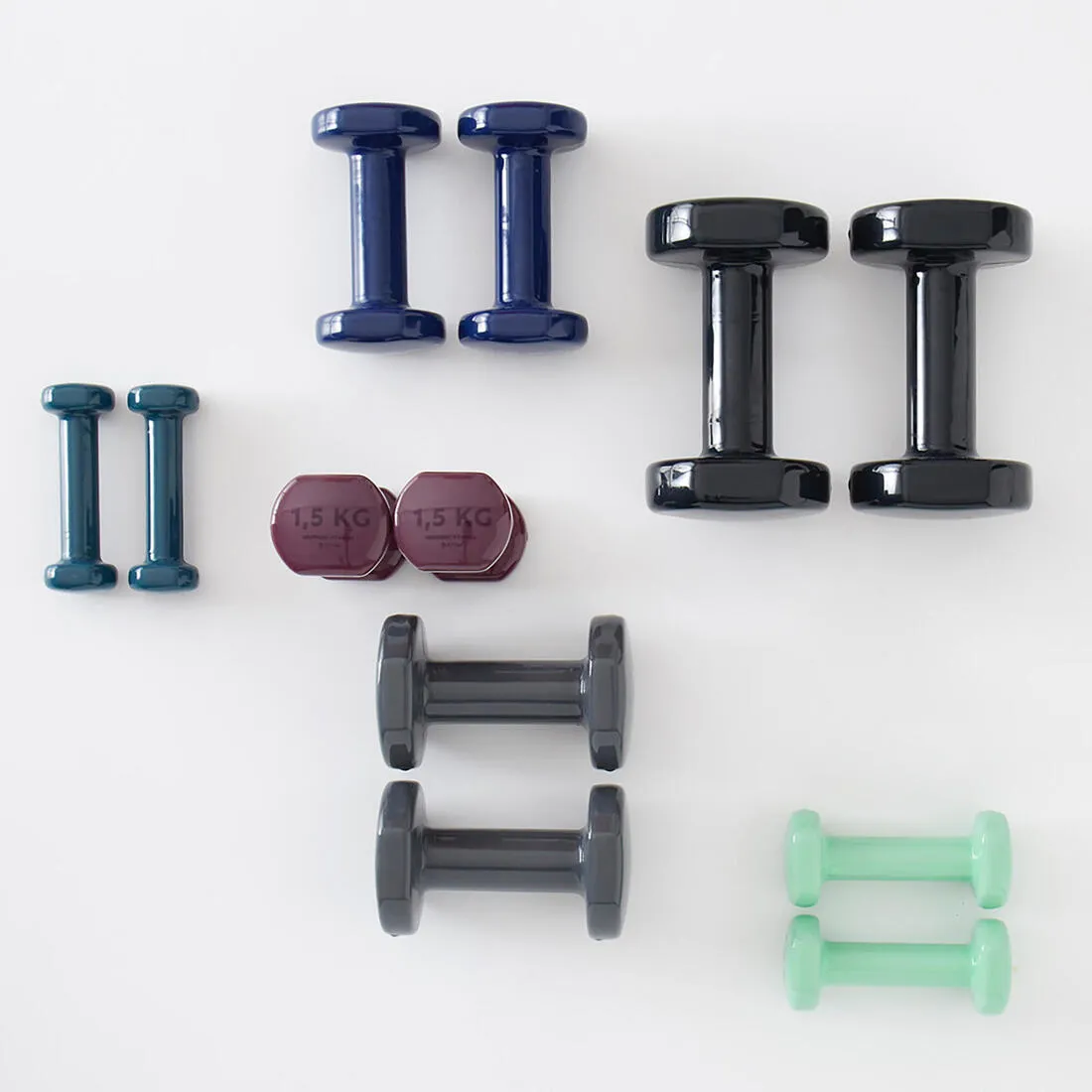 Fitness 1.5 kg Dumbbells Twin-Pack - Burgundy