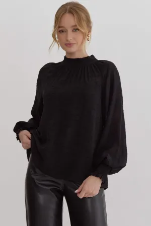 Floral Jacquard Top {Black}