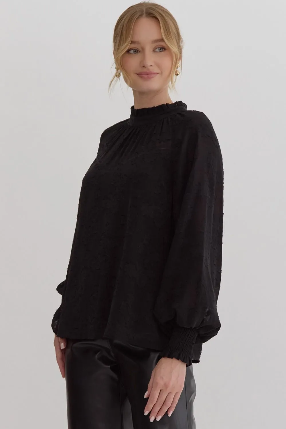 Floral Jacquard Top {Black}