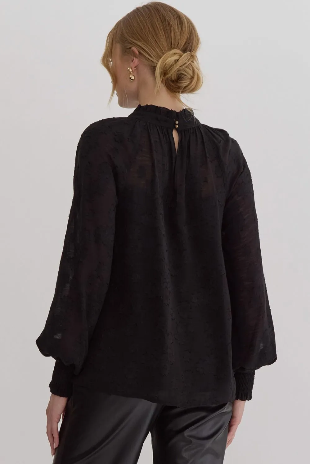 Floral Jacquard Top {Black}