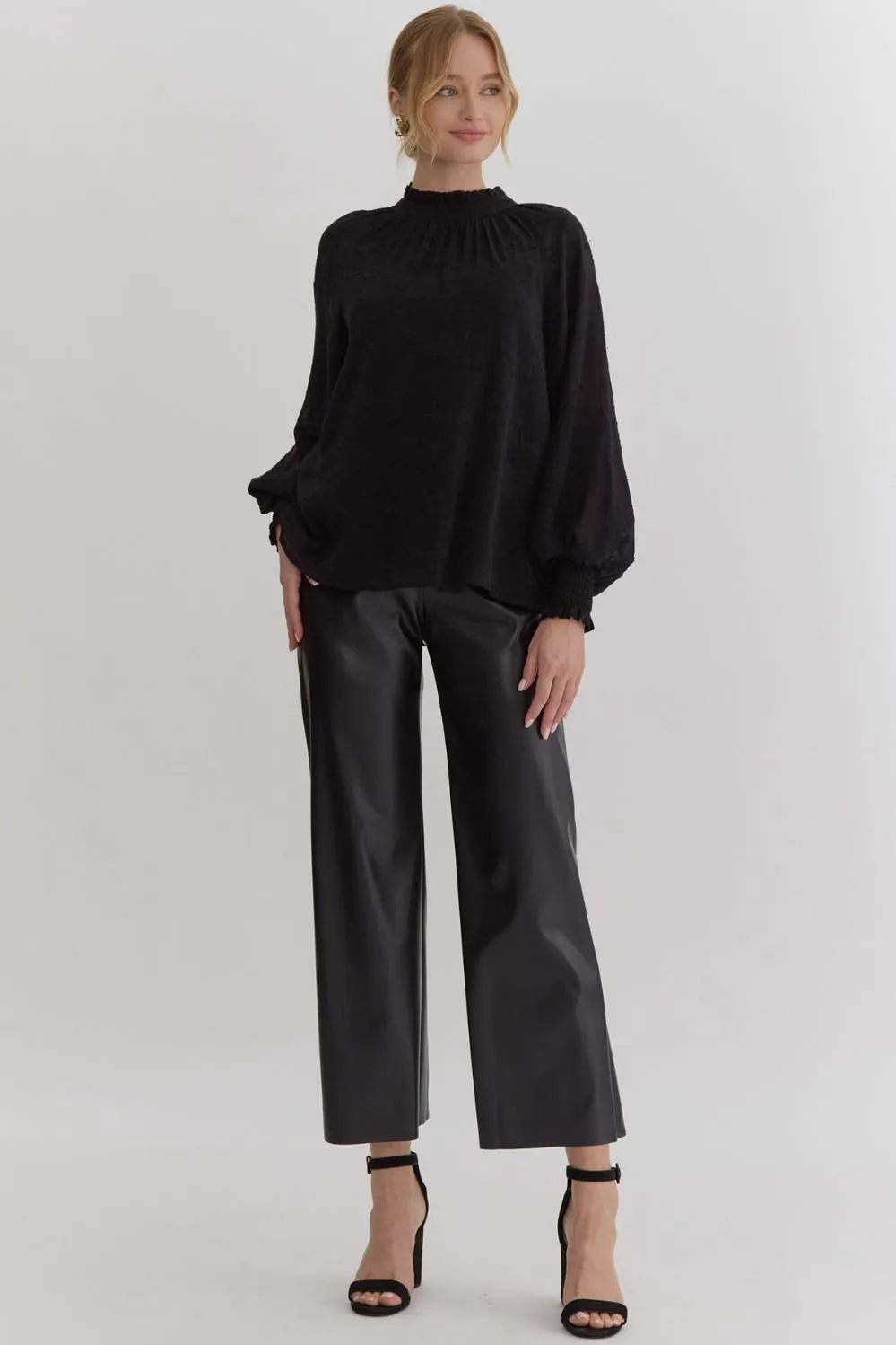 Floral Jacquard Top {Black}
