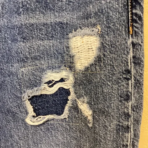 Free People CRVY Highly Distressed High Rise Women's Jeans Straight Leg Size 27