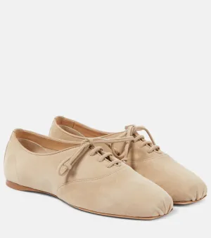Gabriela Hearst leather maya lace-up ballet flats, beige