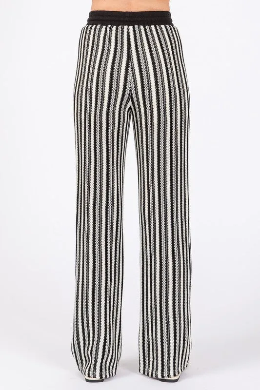 GeeGee See-Through Stripe Knit Pants
