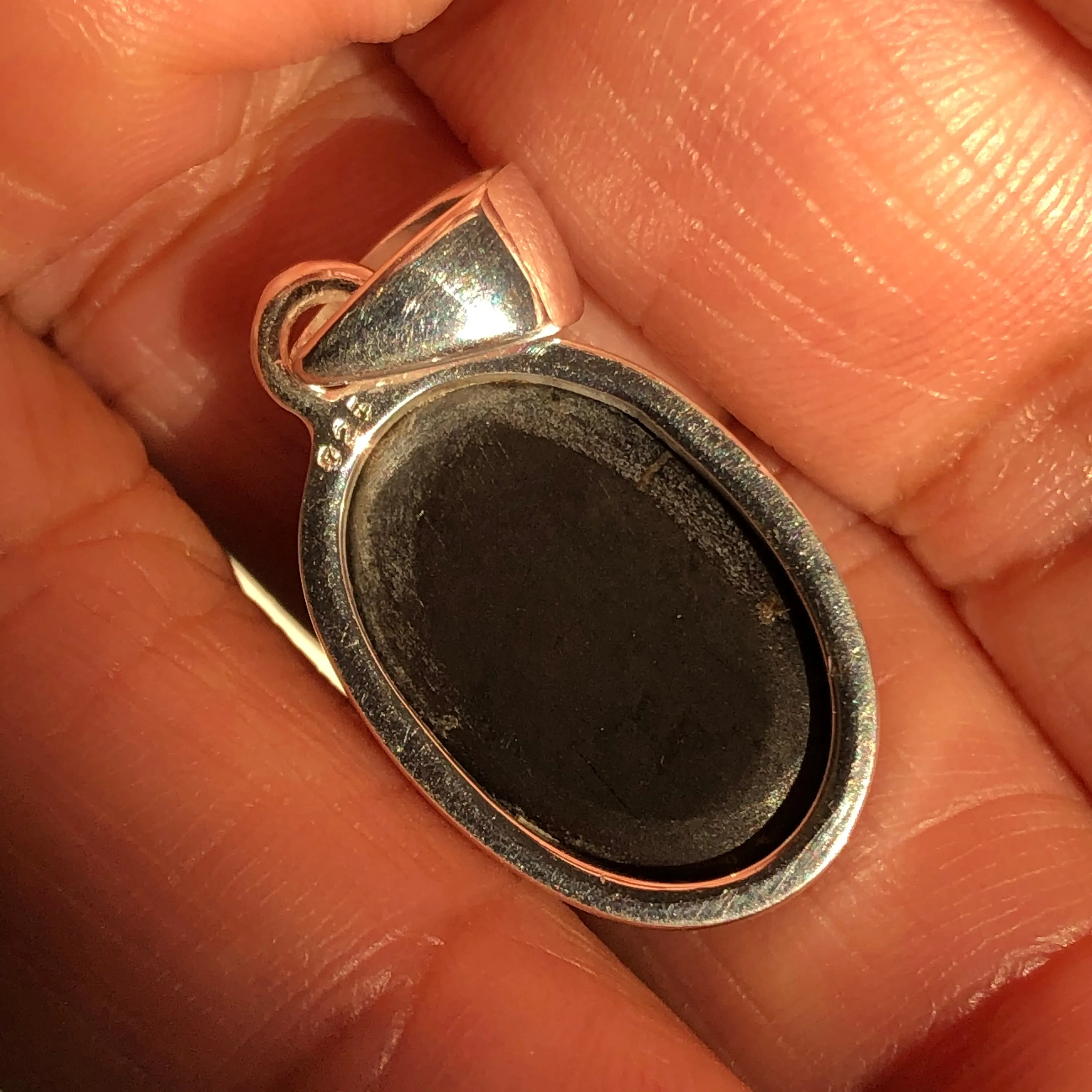 Genuine Black Star Diopside 925 Solid Sterling Silver Pendant 25mm