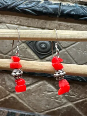 Genuine Carnelian 925 Solid Sterling Silver Earrings 25mm