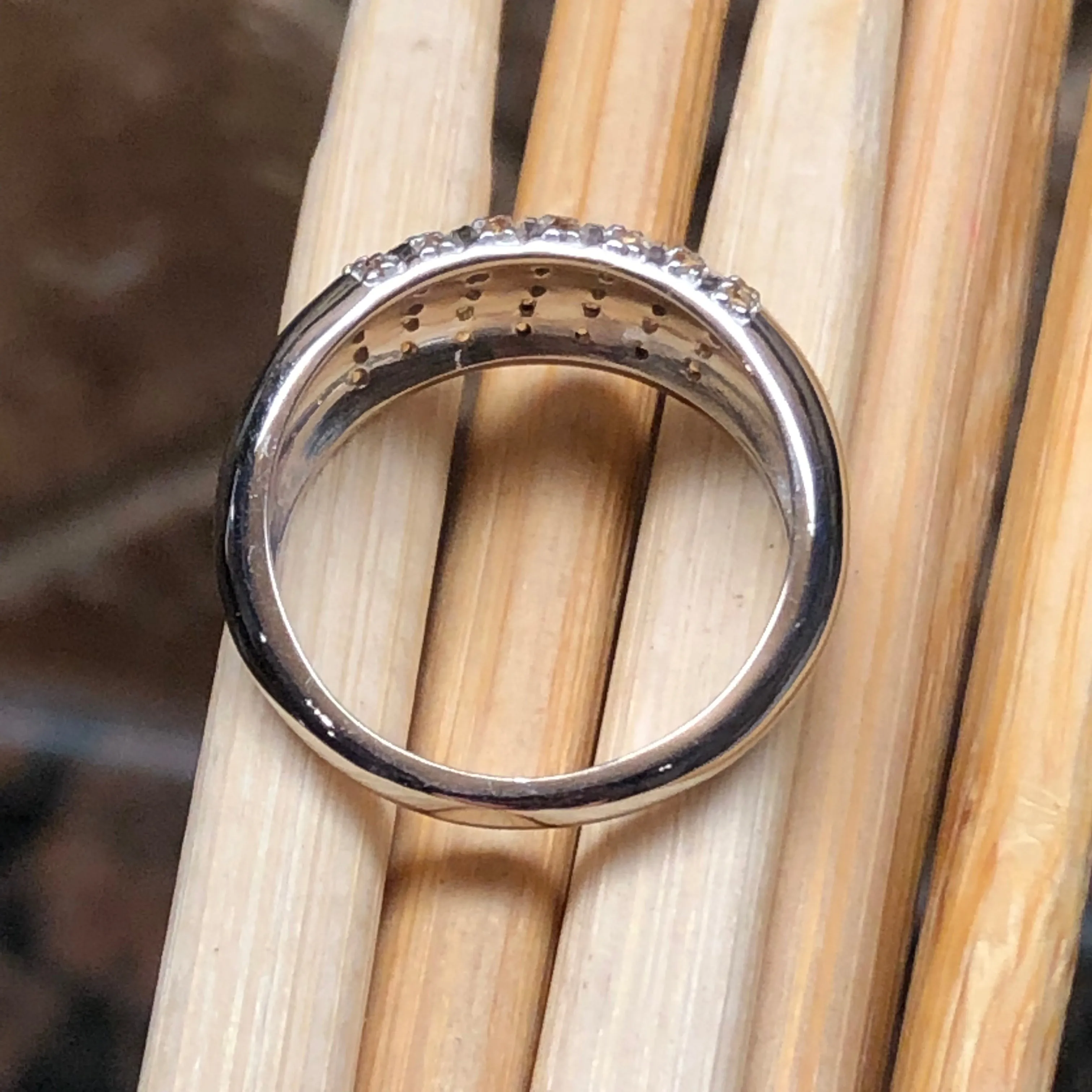 Genuine Golden Citrine 925 Solid Sterling Silver Ring Size 6, 7, 8, 9