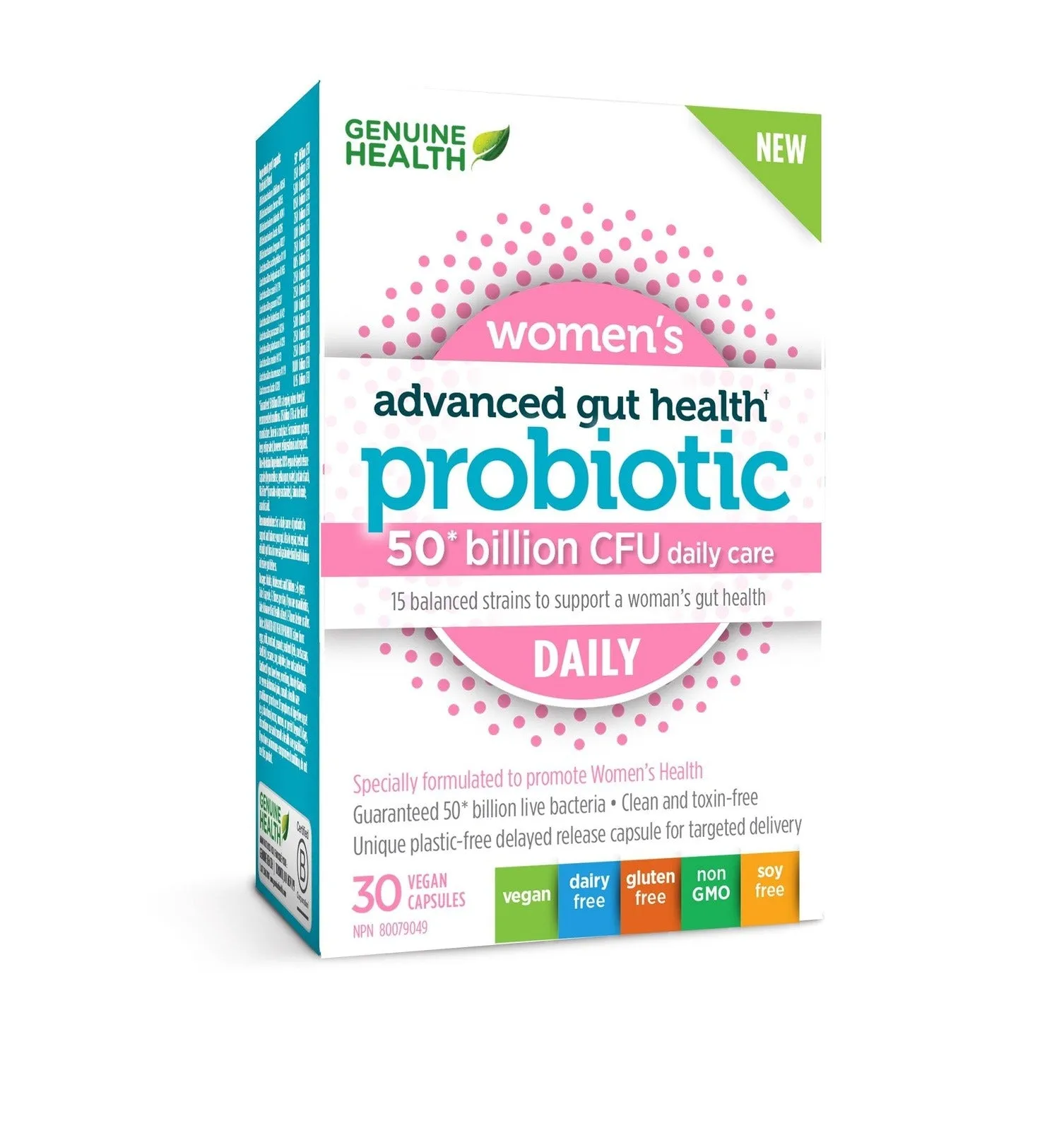 Genuine Health Advanced Gut Health Probiotic Women's Daily 50 Billion CFU (VCaps)