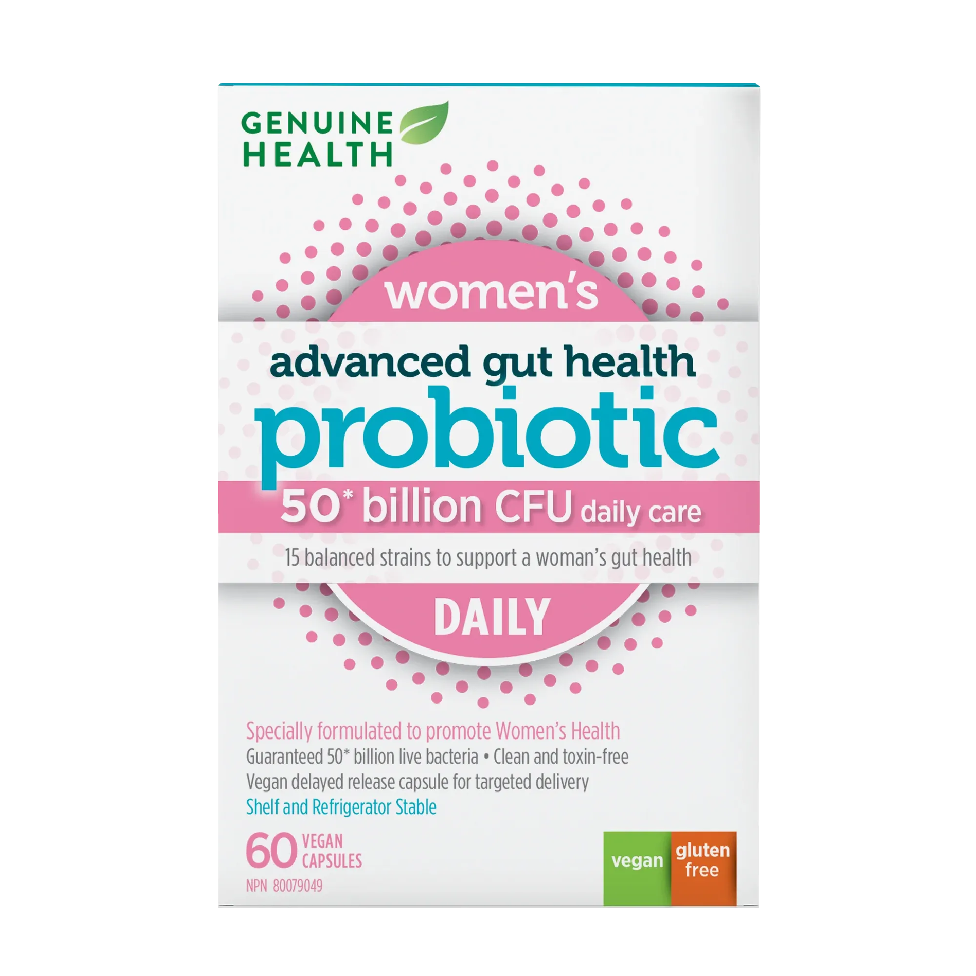 Genuine Health Advanced Gut Health Probiotic Women's Daily 50 Billion CFU (VCaps)
