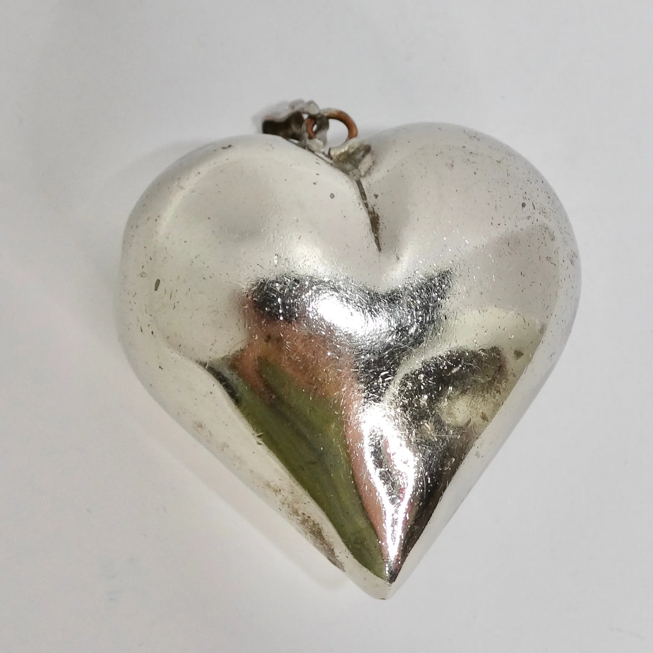 Giant 1970s Silver 925 Heart Pendent