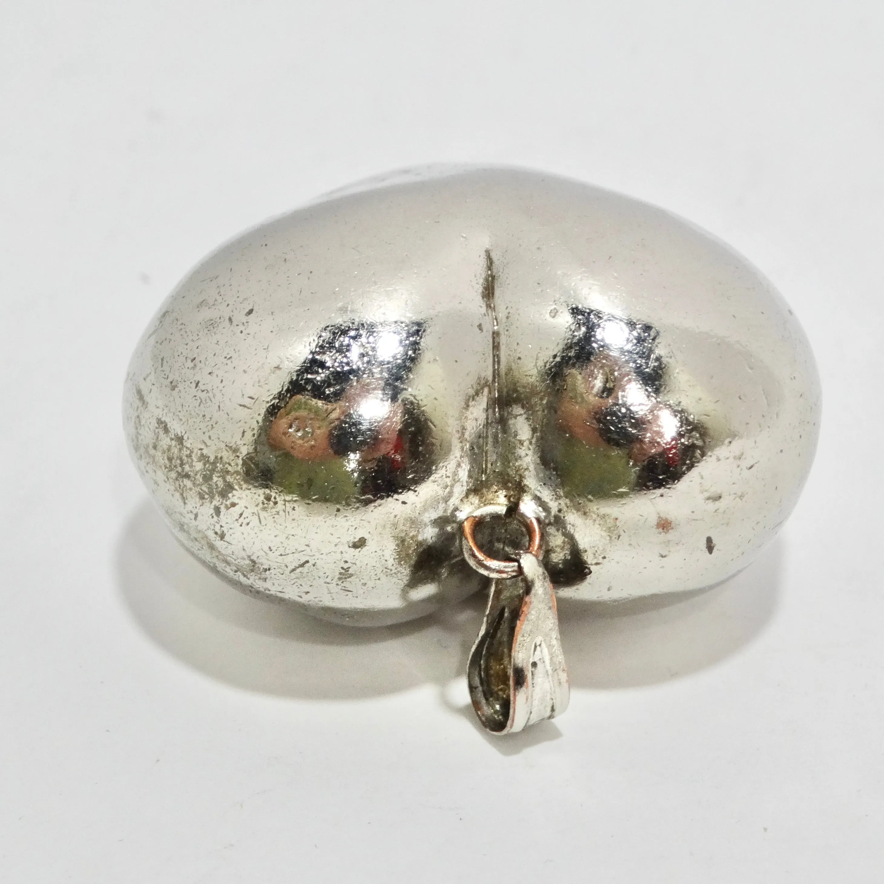 Giant 1970s Silver 925 Heart Pendent