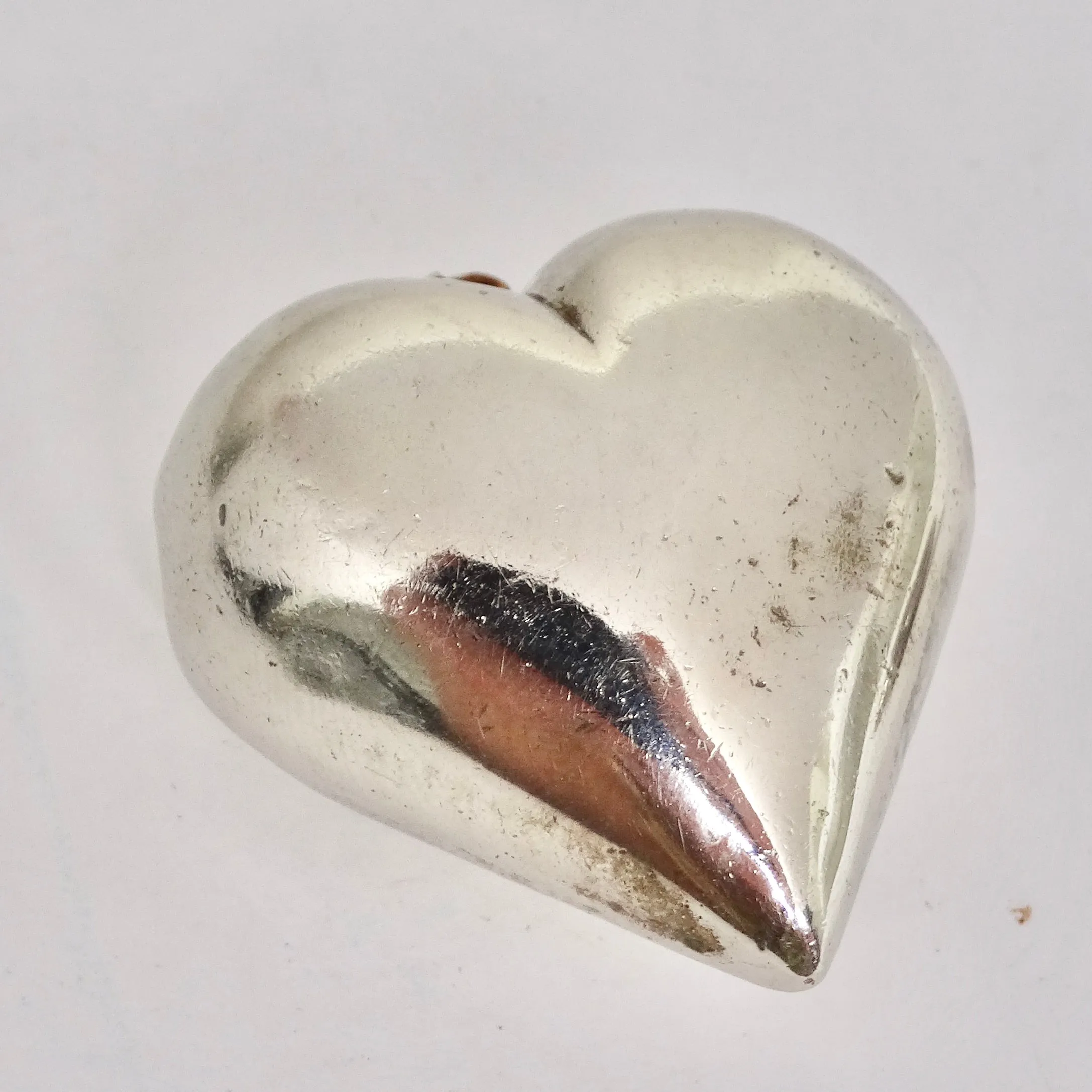 Giant 1970s Silver 925 Heart Pendent