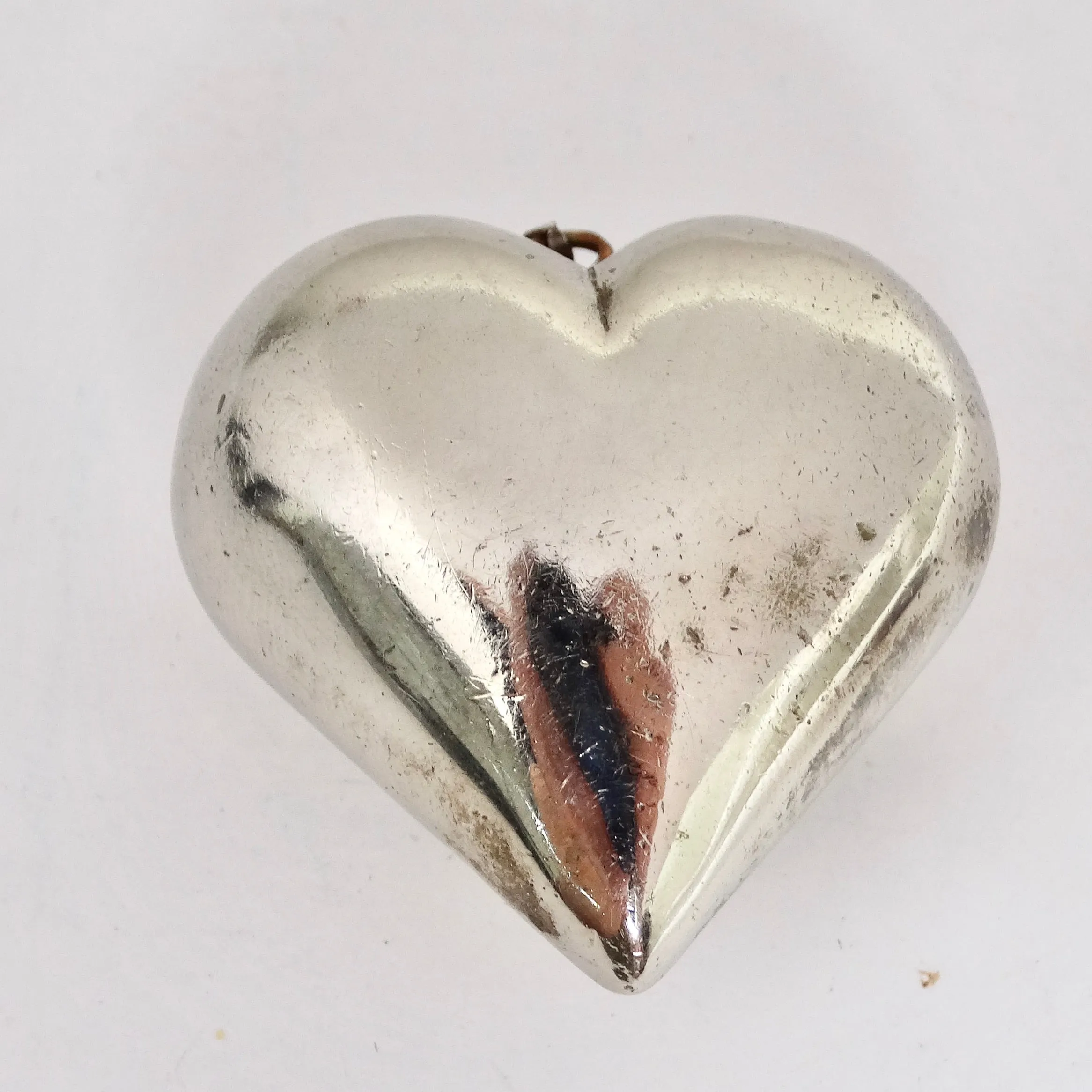 Giant 1970s Silver 925 Heart Pendent