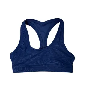 Glyder Women's Notch Bra Indigo Embossed Swirl Size S NWT
