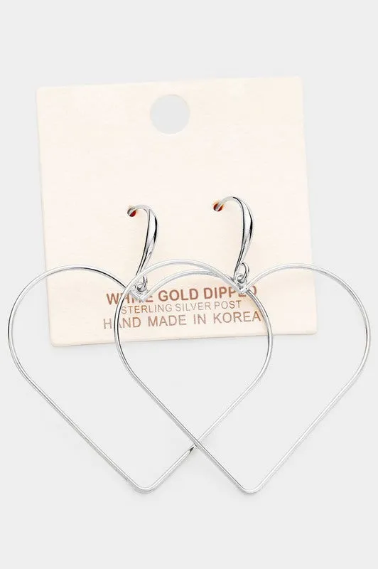 Gold Dipped Open Heart Earrings