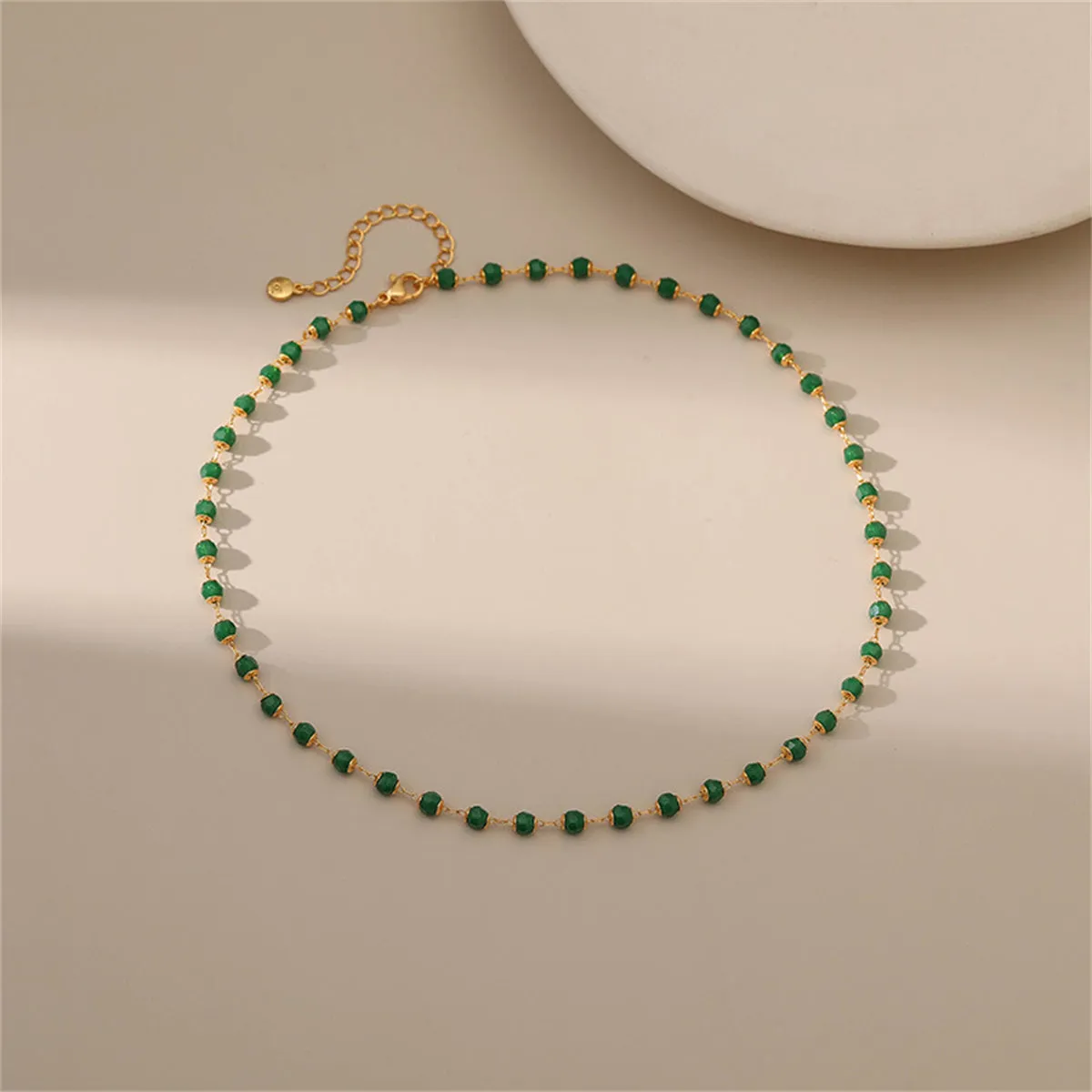 Green Acrylic & 18K Gold-Plated Bead Necklace