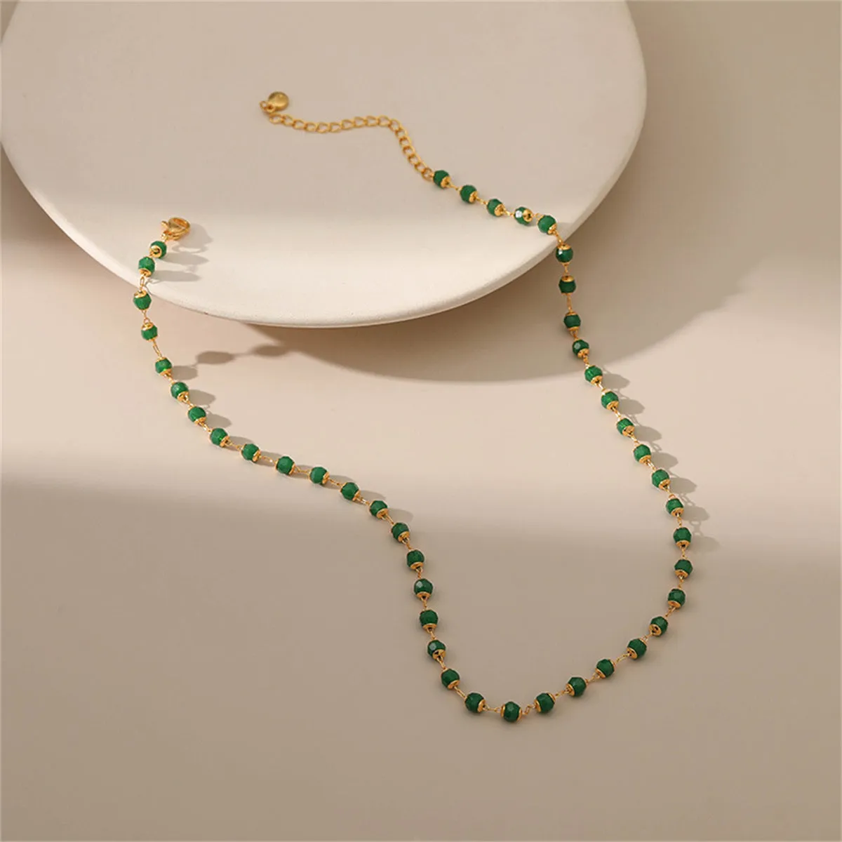 Green Acrylic & 18K Gold-Plated Bead Necklace