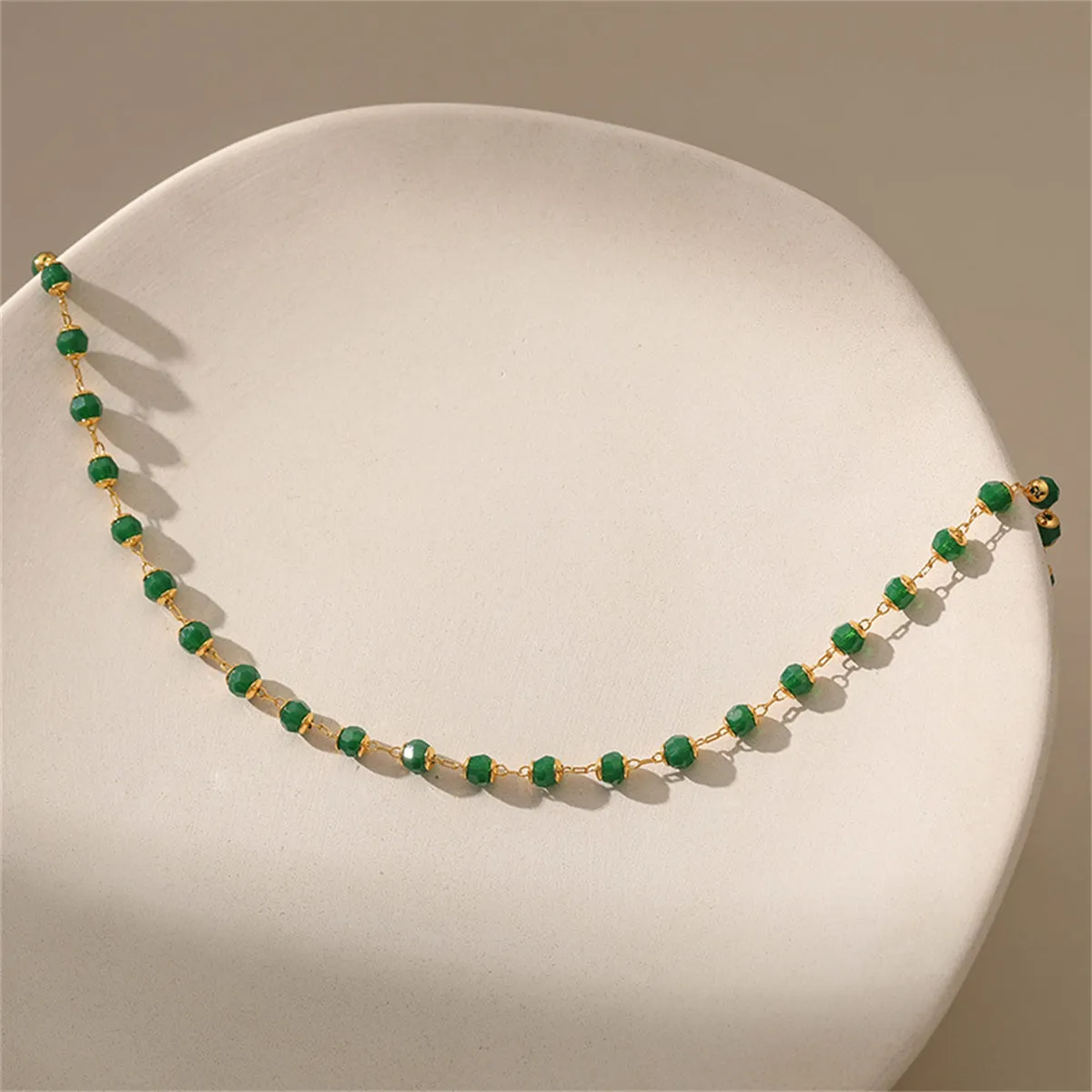 Green Acrylic & 18K Gold-Plated Bead Necklace