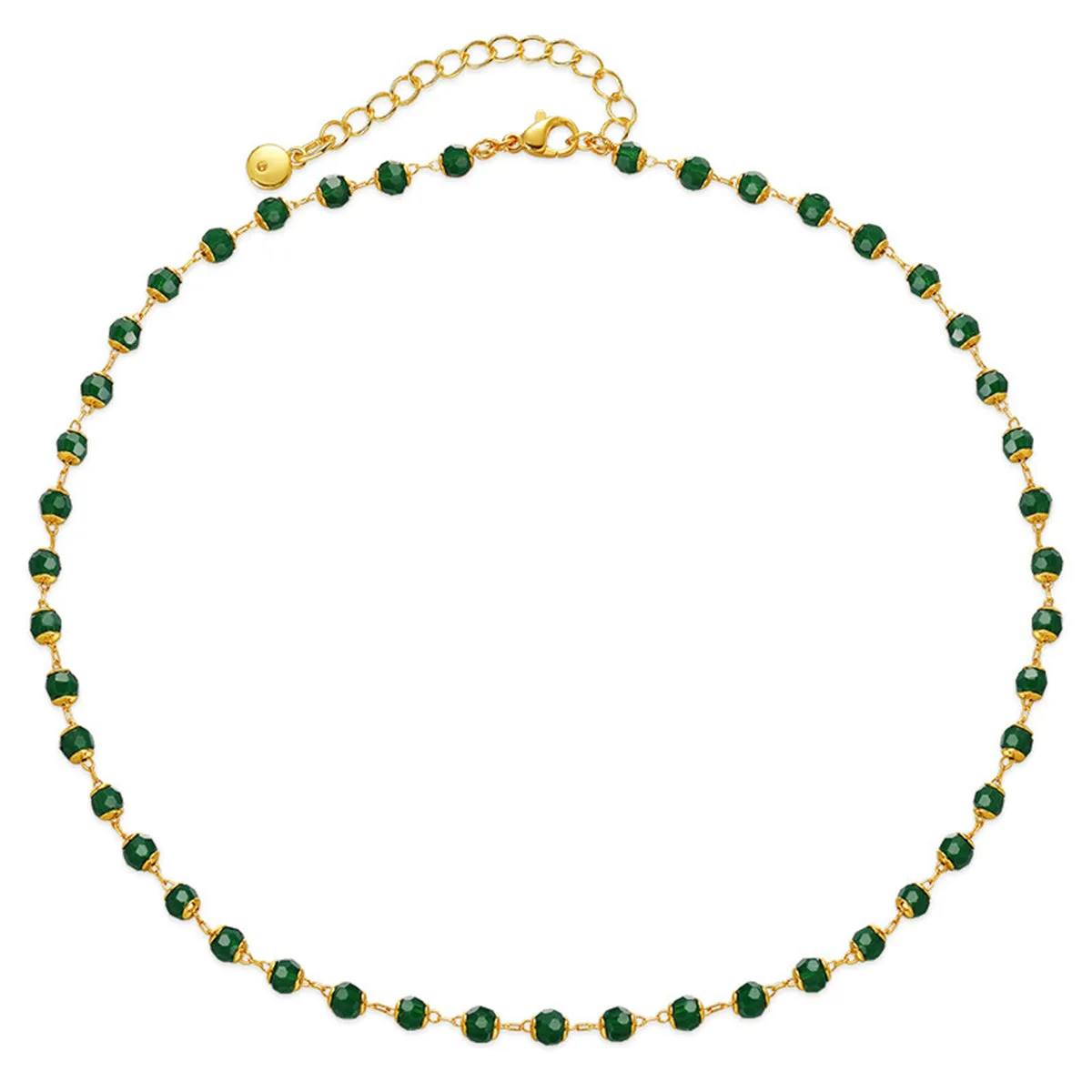 Green Acrylic & 18K Gold-Plated Bead Necklace