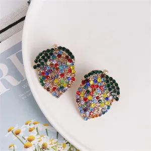 Green & Yellow Cubic Zirconia Lemon Stud Earrings