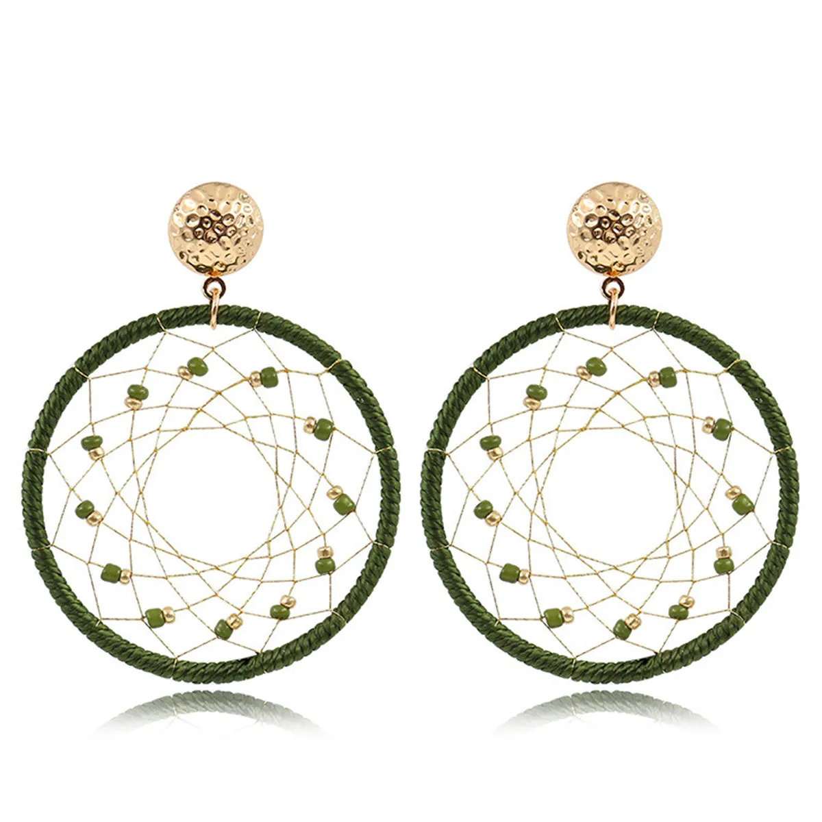 Green Polyster & Howlite 18K Gold-Plated Web Drop Earrings