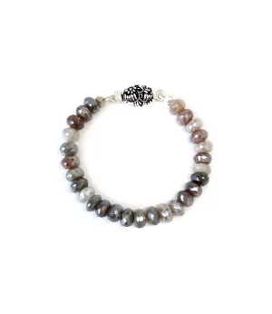 Grey Moonstone Chain Link Bracelet