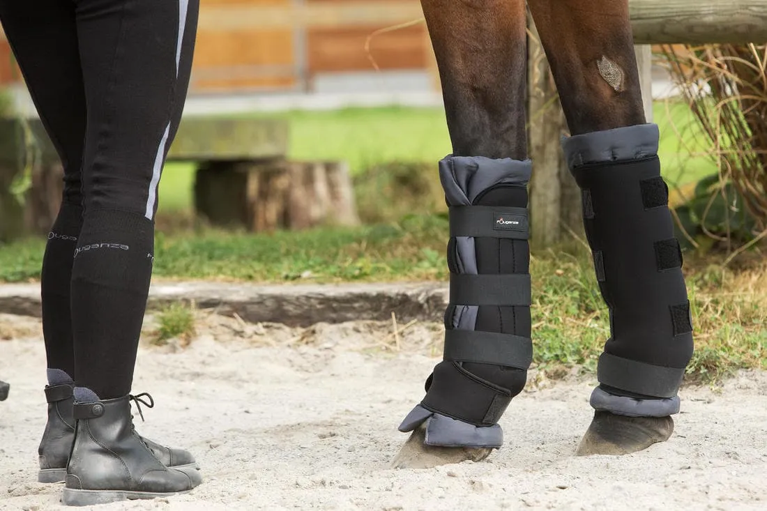 Guêtres de repos équitation avec coton Cheval et Poney - Stable boots noire x2