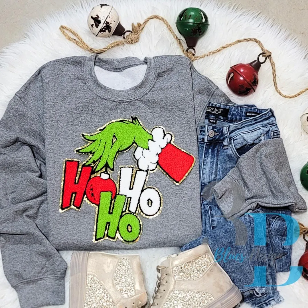 Hazel Blues® |  GRINCHY Ho Ho Ho SWEATSHIRT