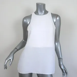 Helmut Lang Tank Top White Raze Textured Crepe Size Small Sleeveless Blouse