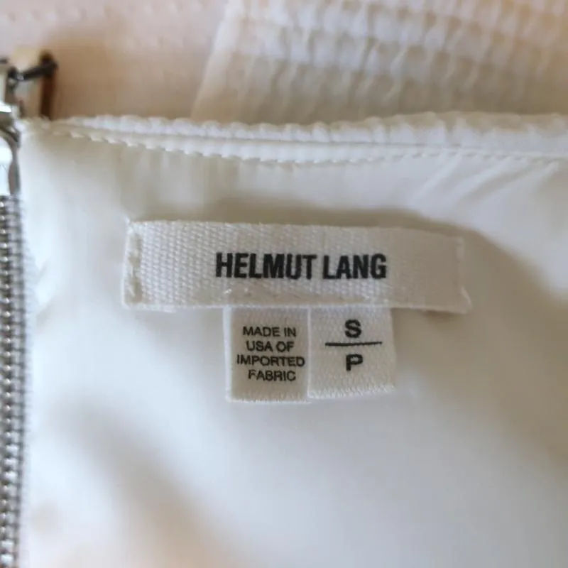 Helmut Lang Tank Top White Raze Textured Crepe Size Small Sleeveless Blouse