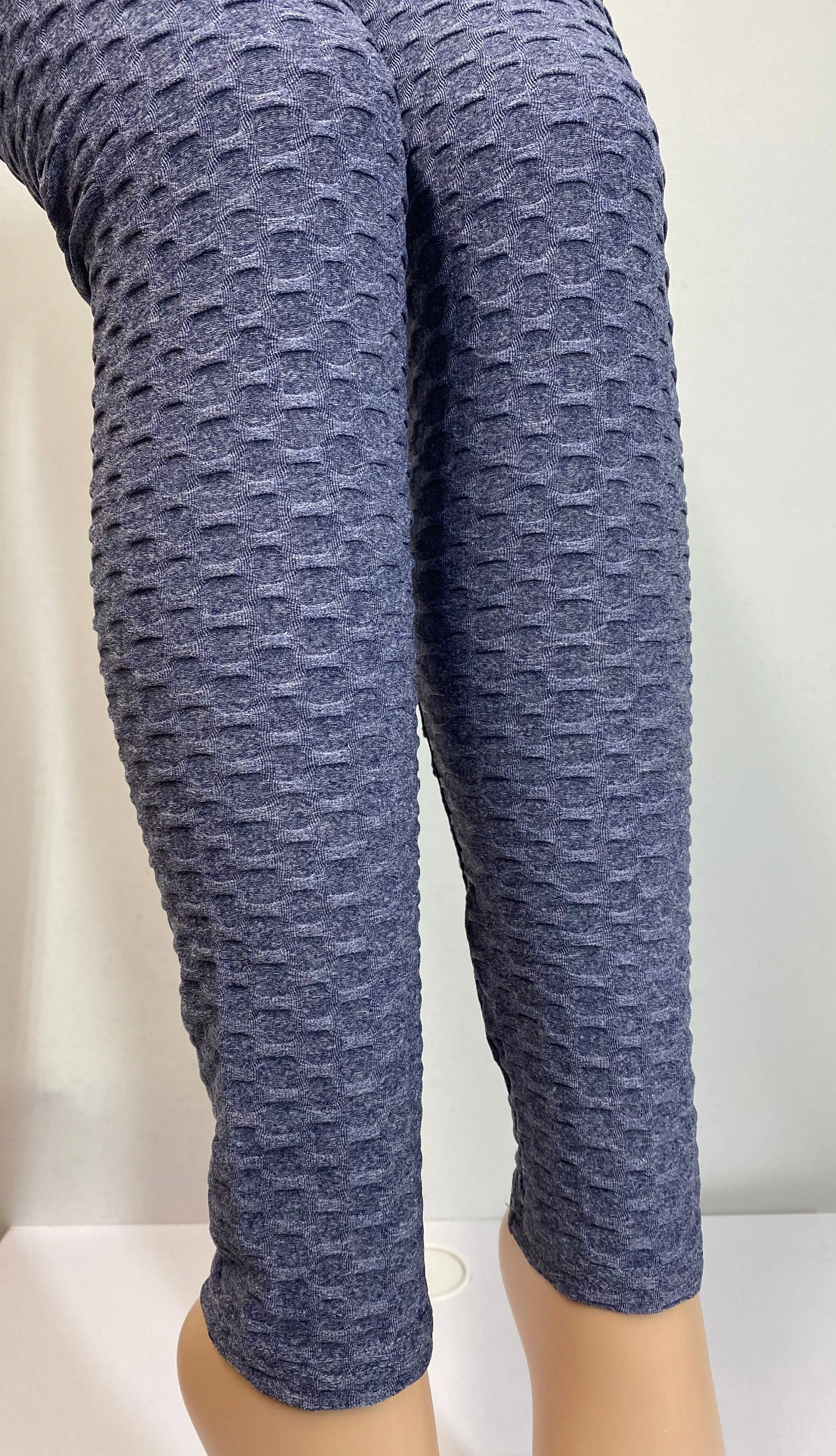 Honeycomb Heather Blue Leggings