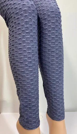 Honeycomb Heather Blue Leggings