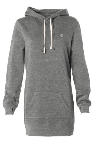 Hooded Sweatshirt Dress_Gray/White logo
