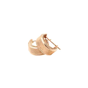 Hoop Earrings Textured 14K Yellow Gold