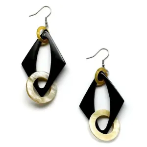 Horn Earrings - Diamonds and Hoops