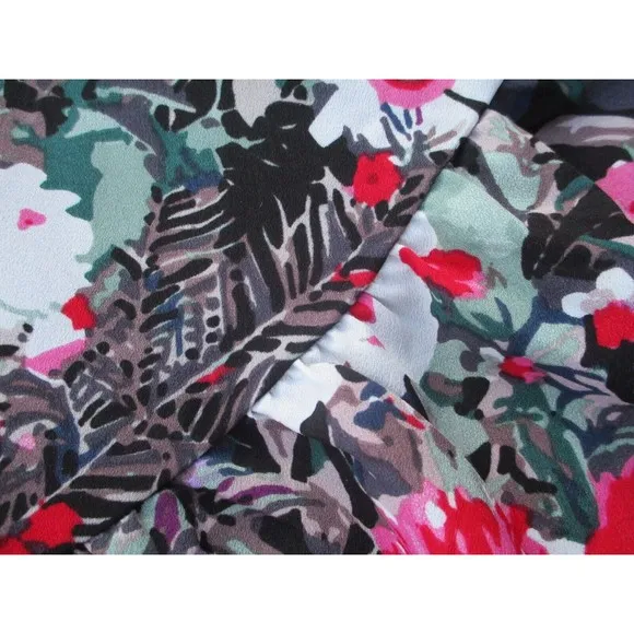 Hutch Wrap Maxi Skirt Women's XS Black Floral Print Fun and Flirty Anthropologie