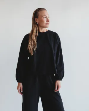 Ivy Relaxed Black Sweatshirt