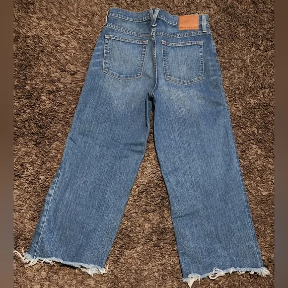 J. Crew Point Sur Denim Darkwash High-rise Wideleg Crop Designer Jeans Sz. 29 **