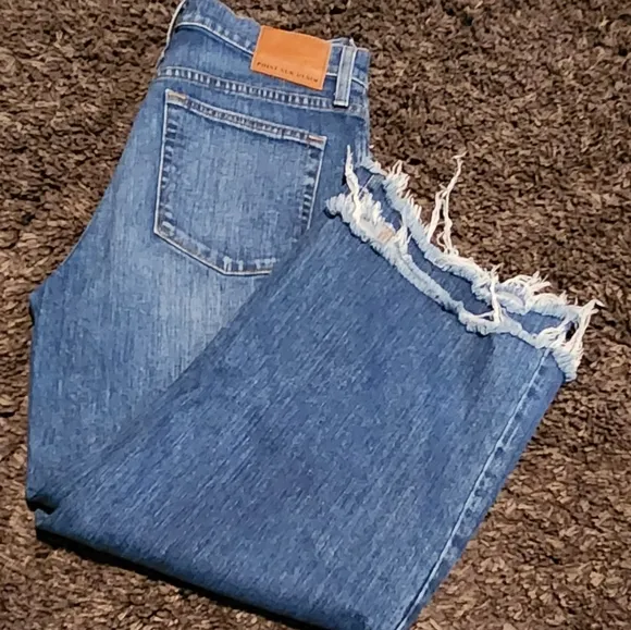 J. Crew Point Sur Denim Darkwash High-rise Wideleg Crop Designer Jeans Sz. 29 **