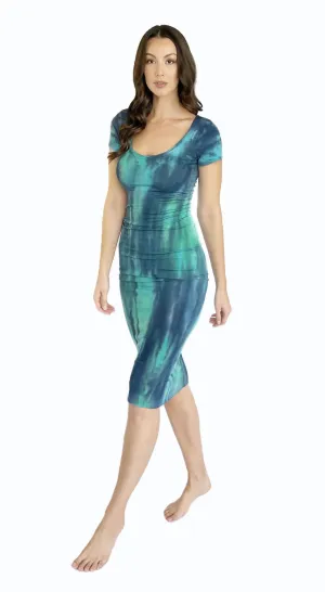Jersey Ribbed Scoop Neck T-shirt Dress