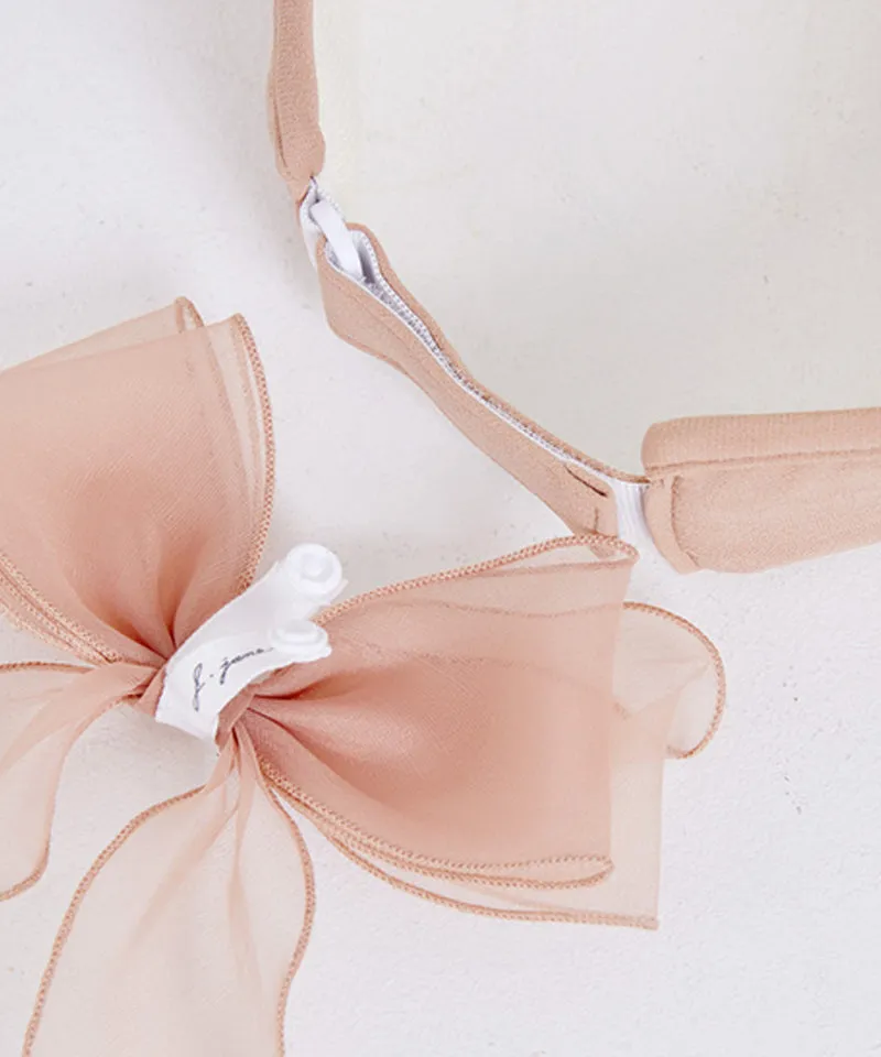 J.Jane Pearl Line Ribbon Suncap - Beige