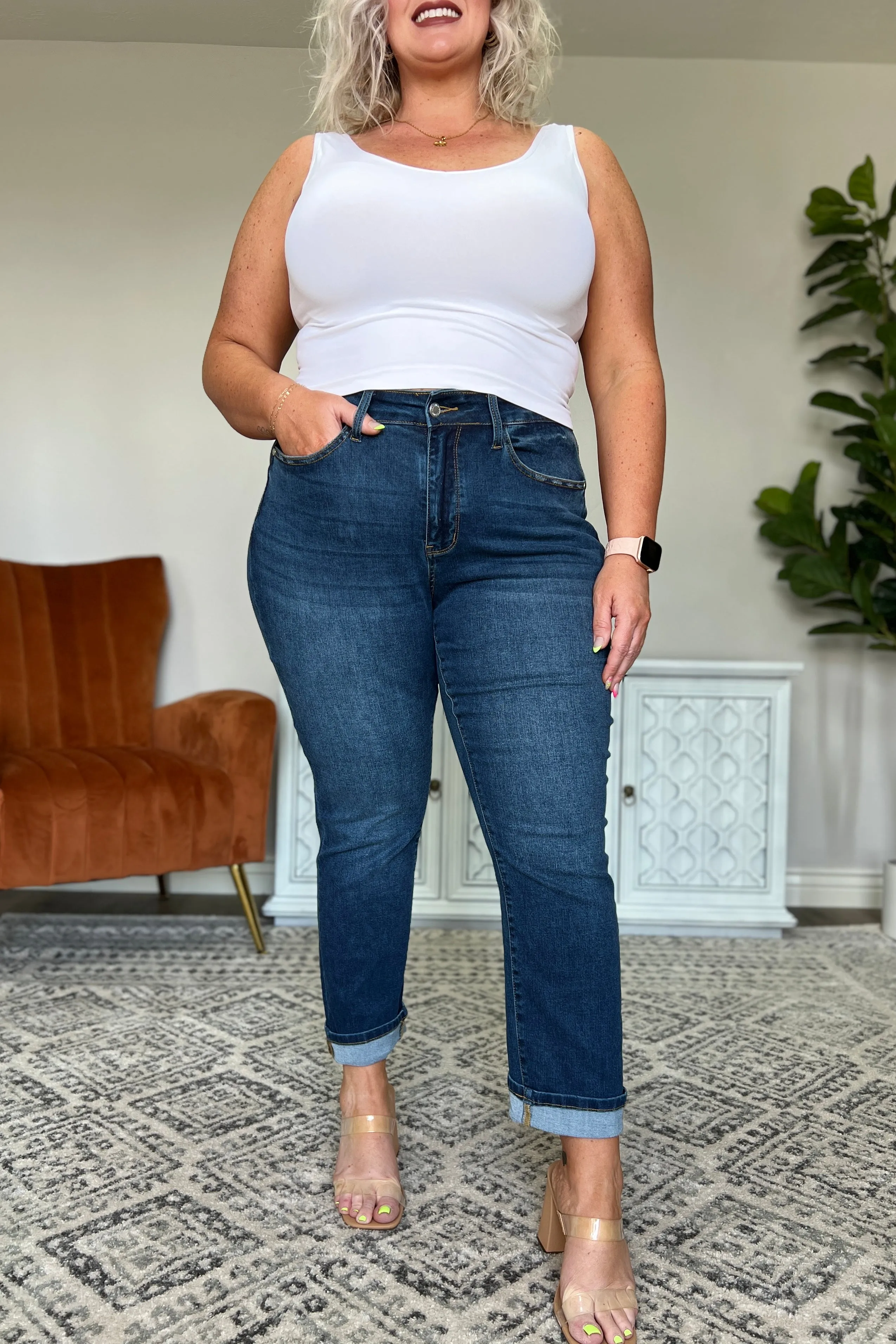 Judy Blue High-Rise Cool Denim Boyfriend Jeans