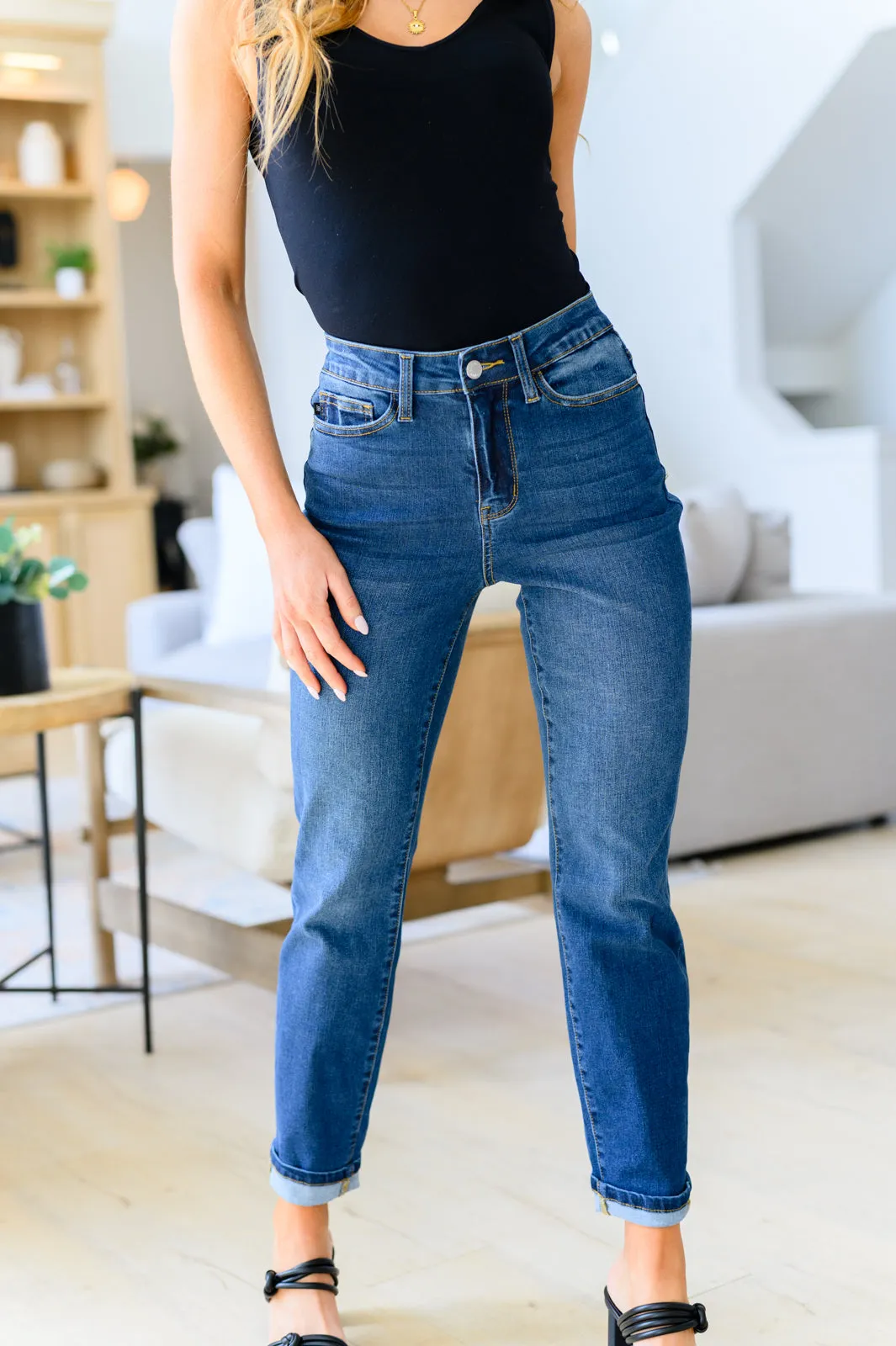 Judy Blue High-Rise Cool Denim Boyfriend Jeans