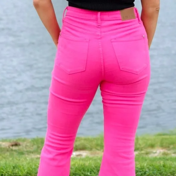 Judy Blue Hot Pink Limited Edition Flare Jeans