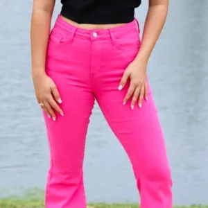 Judy Blue Hot Pink Limited Edition Flare Jeans
