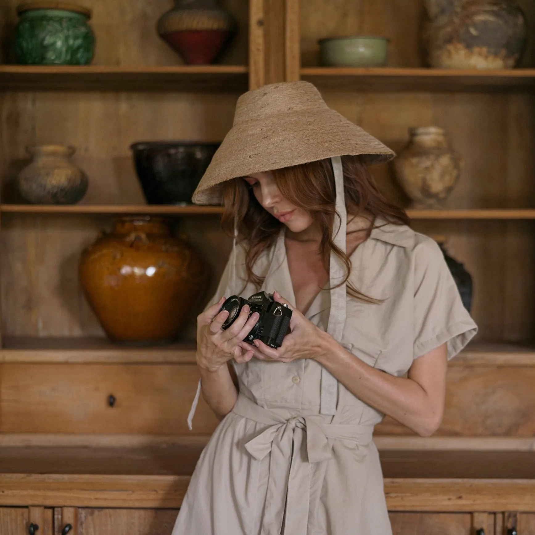 Jute Straw Hat, Beige
